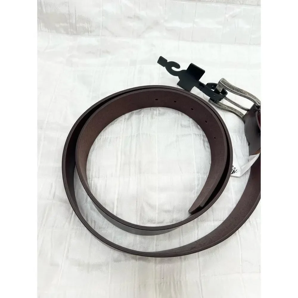 Florsheim Brown Genuine Leather Belt Metal Buckle Size 44 NEW